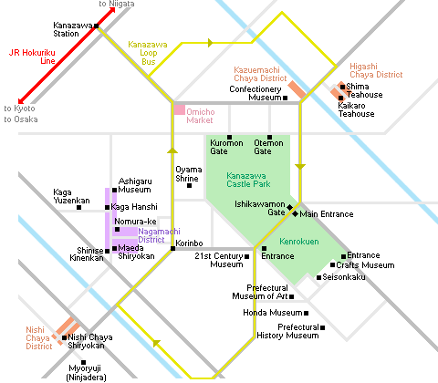 Транспортная схема города Канадзава